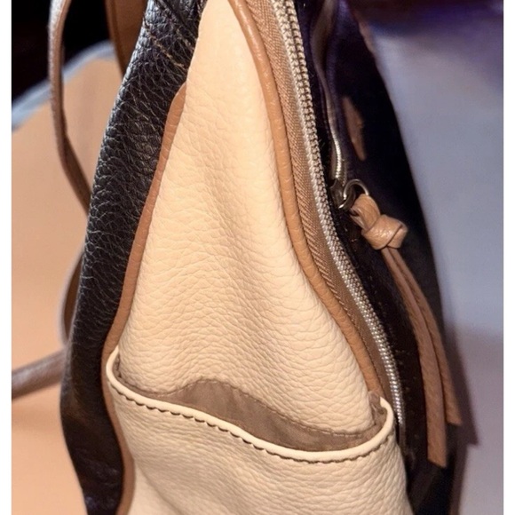 Relic by Fossil Backpack Black And Tan Bag Vegan Pebbled Leather Zippered Front - Picture 4 of 12